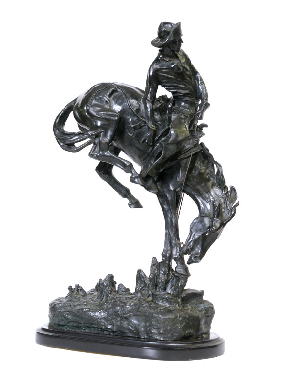 Appraisal: OUTLAW BRONZE SCULPTURE AFTER REMINGTON '' h x '' w