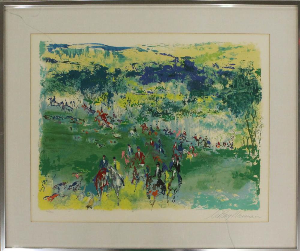 Appraisal: LEROY NEIMAN New York born serigraph Fox Hunt Pencil signed