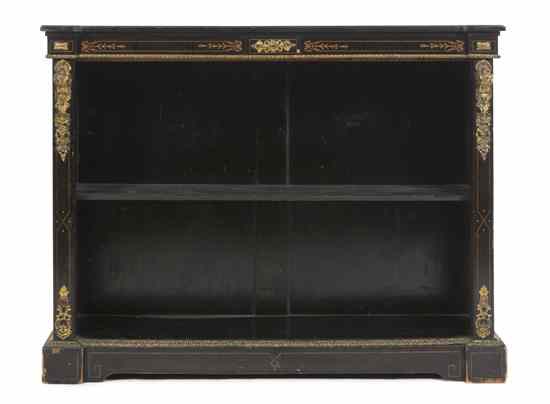 Appraisal: A Napoleon III Ebonized and Gilt Metal Mounted Bibliotheque having