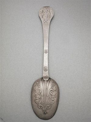 Appraisal: A William III spoon pricked 'K M' over ' '