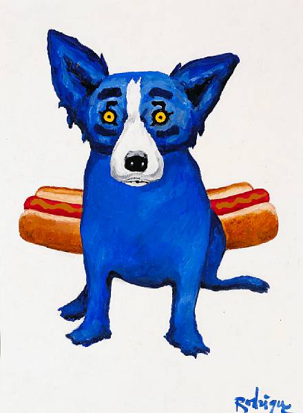 Appraisal: George Rodrigue American born The Foot Long Dog signed 'Rodrigue'