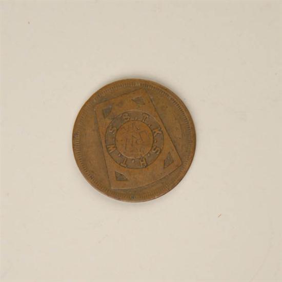 Appraisal: Penny Token American unknown initials