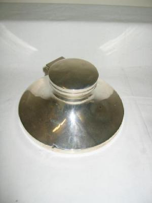 Appraisal: A CAPSTAN INKWELL with hinged lid and clear glass liner