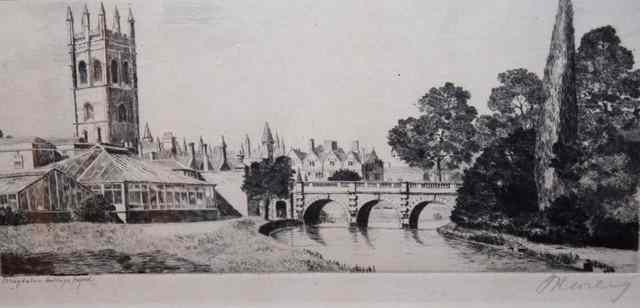 Appraisal: J H WILEY'Magdalen College Oxford' etching pencil signed and titled