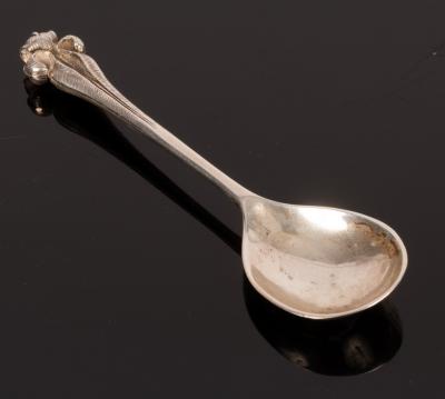 Appraisal: A silver spoon G Co Ltd London with fleur-de-lis finial