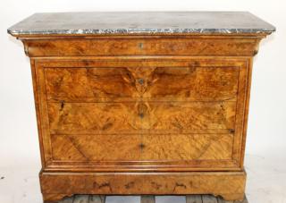 Appraisal: French Louis Philippe commode in burl walnut French th century