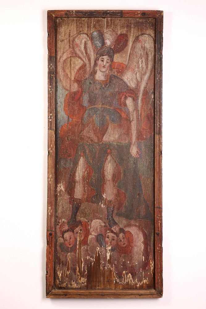 Appraisal: Retablo of San Rafael Archangel ca - School of Miera