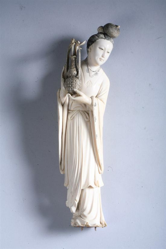 Appraisal: CHINESE IVORY FIGURE OF MEIREN possibly late th early th