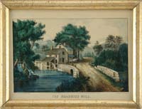 Appraisal: CURRIER IVES Publisher th Century THREE LITHOGRAPHS THE ROADSIDE MILL