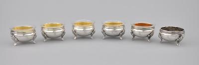 Appraisal: A Lot of Six Austro-Hungarian Silver Master Salts Each of