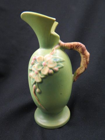 Appraisal: Roseville Pottery Apple Blossom Ewer orPitcher green - excellent