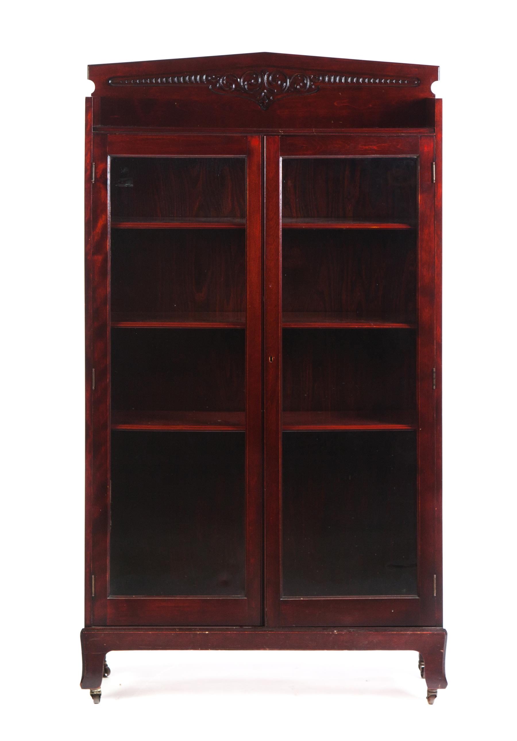 Appraisal: BOOKCASE WITH GLASS DOORS American st quarter- th century southern