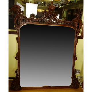 Appraisal: Large Renaissance style Carved Wood Beveled Wall Mirror Small repair