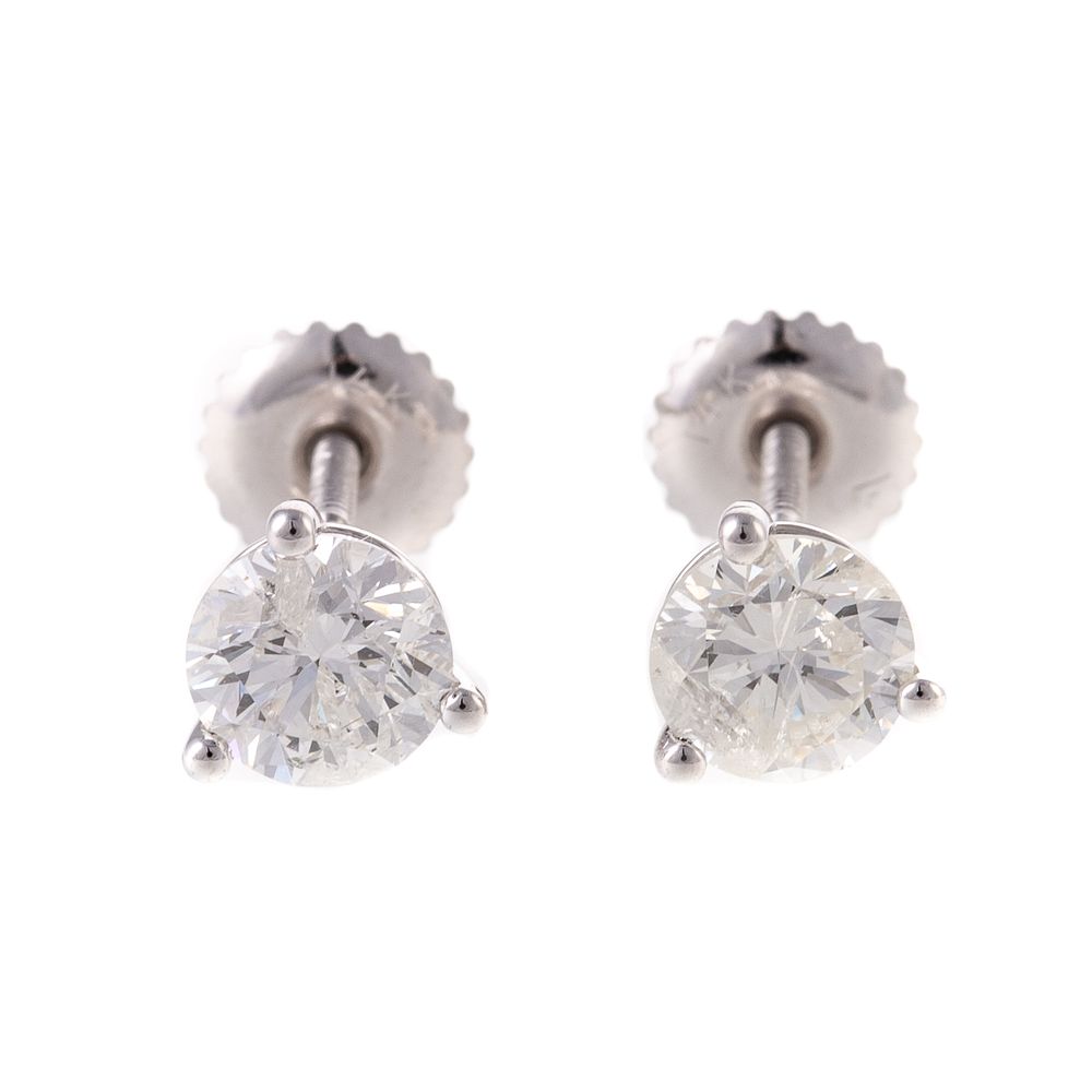 Appraisal: A Pair of ctw Round Diamond Stud Earrings K white