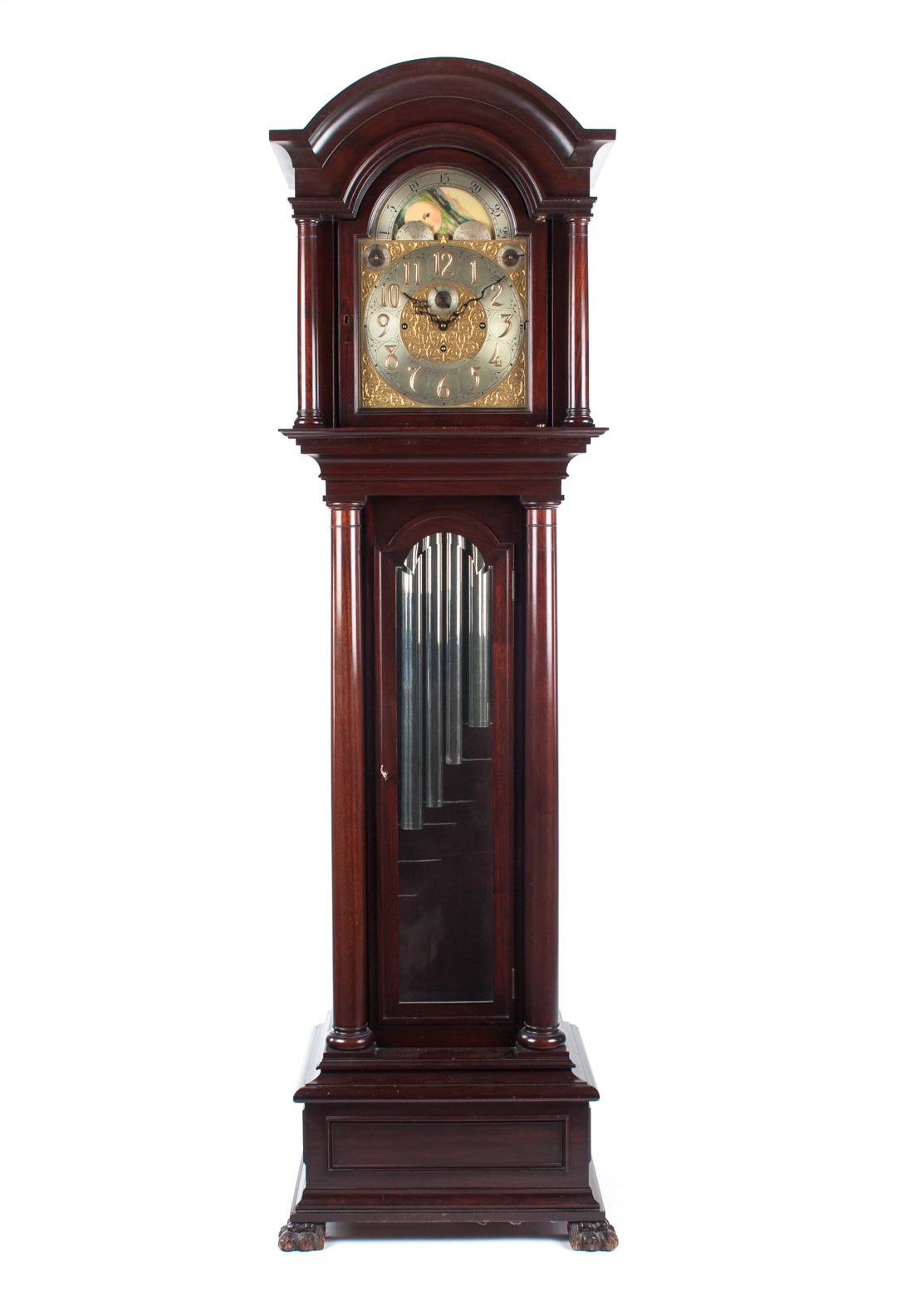 Appraisal: Classical Revival carved mahogany tall-cased clock retailed by Bailey Banks