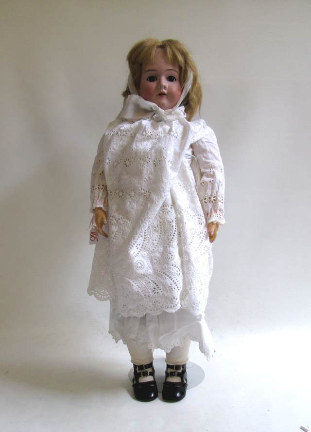 Appraisal: GERMAN BISQUE SOCKET HEAD DOLL by Heinrich Handwerck mold with