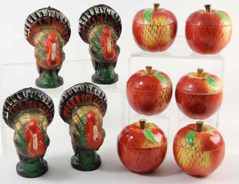 Appraisal: Group of Fall Table Ornamentsincluding a set of Czechoslovakia porcelain