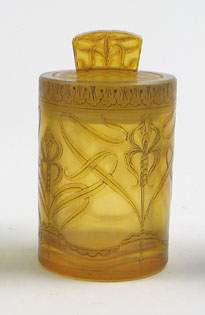 Appraisal: AN AMERICAN ART NOUVEAU HONESDALE GLASS COVERED DRESSER JAR etched