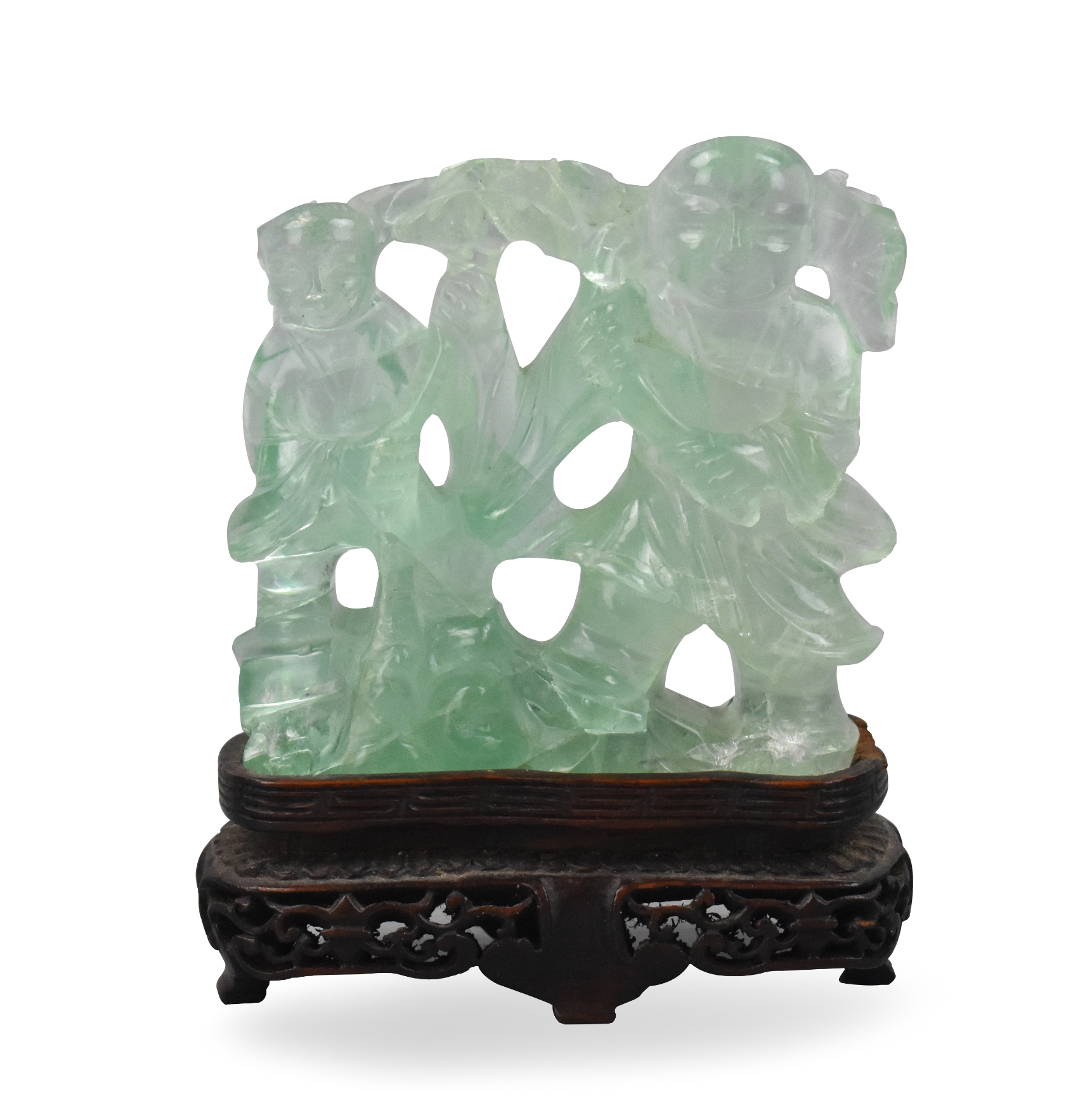 Appraisal: A Chinese fluorite carved statue of HeHe figures dating from