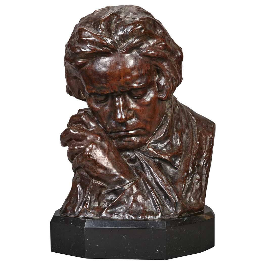 Appraisal: French Bronze Bust of Ludwig van Beethoven Cast from a