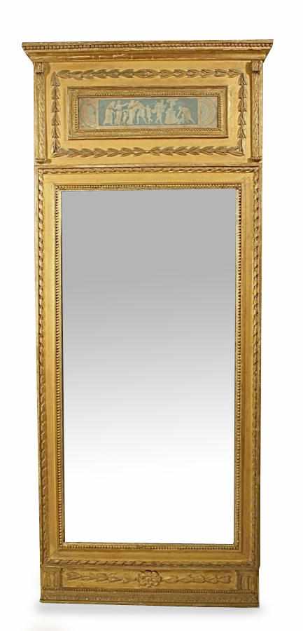 Appraisal: Property of various owners A Swedish Neoclassical giltwood pier mirror