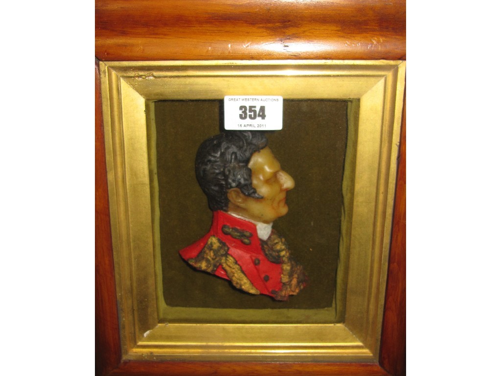 Appraisal: Framed wax profile of the Duke of Wellington