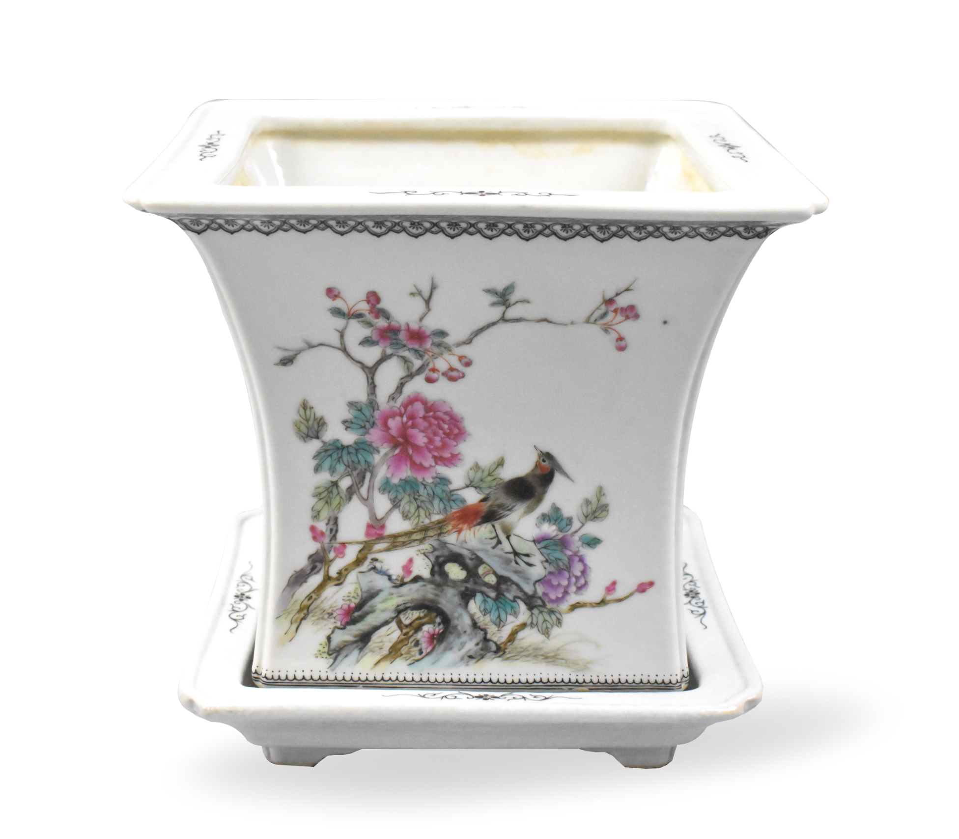 Appraisal: A Chinese famille rose planter with tray dating from the