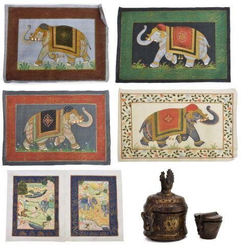 Appraisal: lot of Decorative objects India including betel-nut box with bird