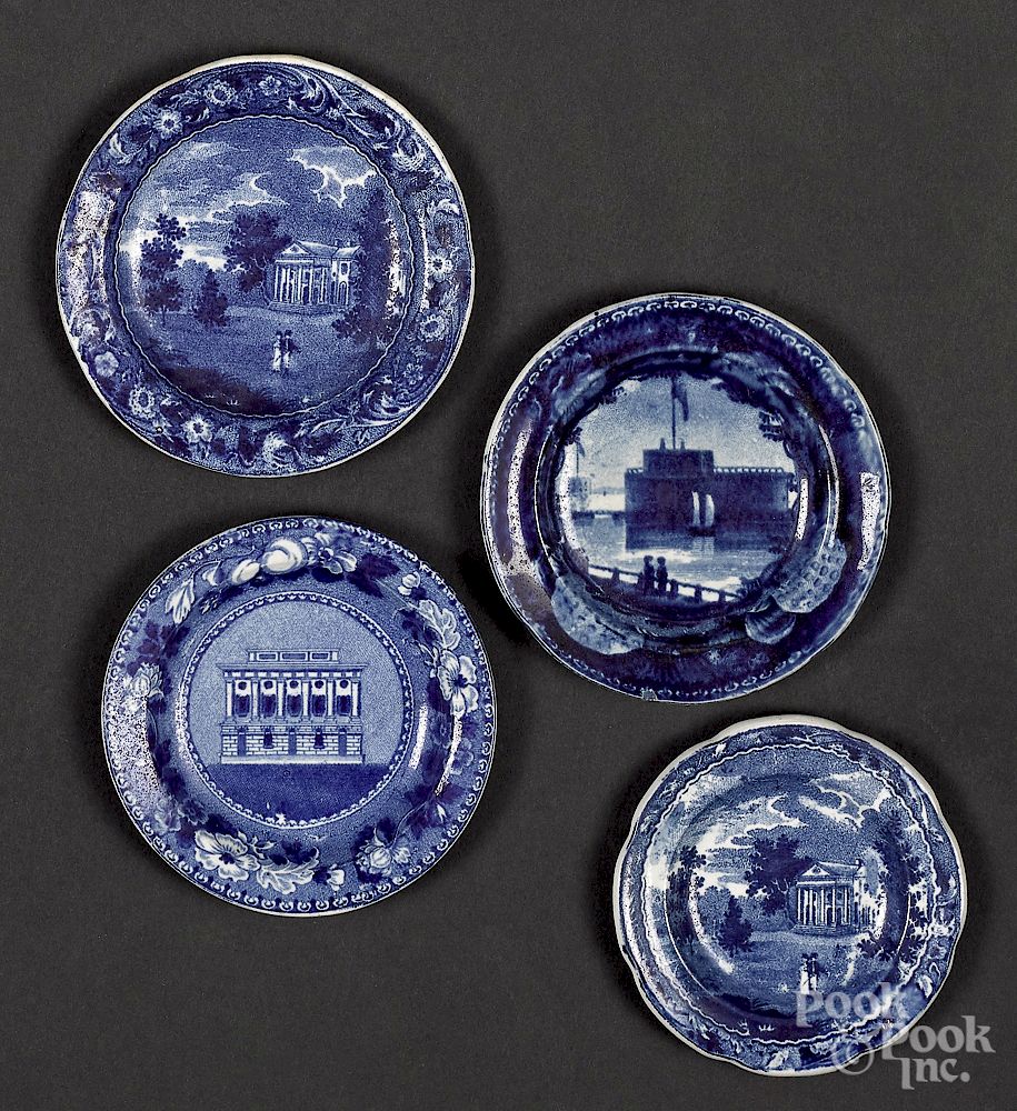 Appraisal: Four Historical blue Staffordshire cup plates Exclusive on Bidsquare Four