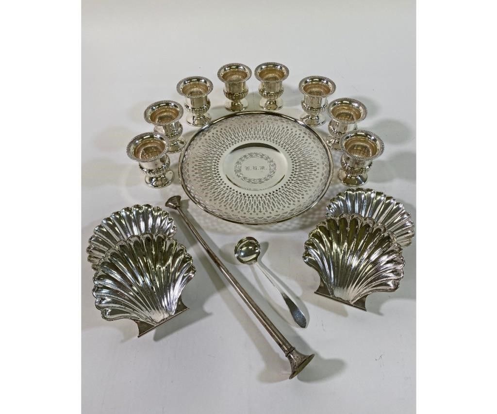 Appraisal: Sterling silver tableware to include scallop shell dishes a dish