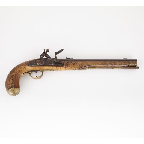 Appraisal: th century Style Continental Flintlock Pistol th century the inch