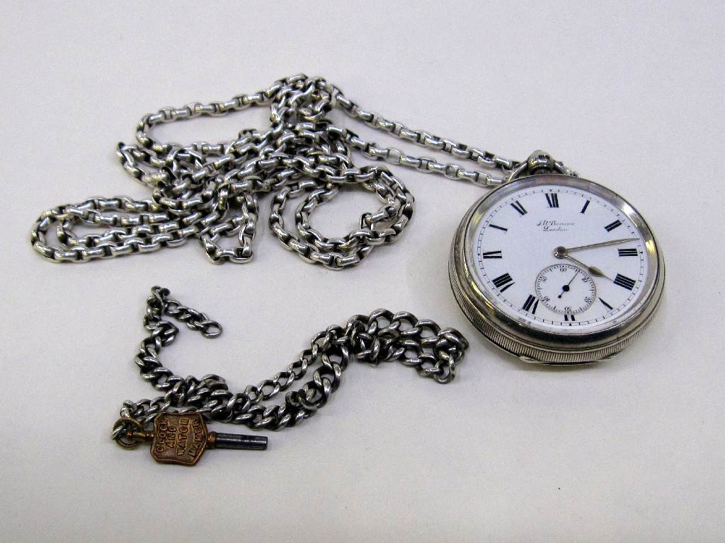 Appraisal: Silver cased pocket watch by J W Benson London on