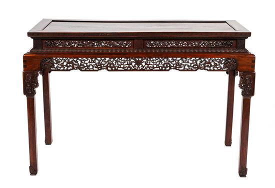 Appraisal: Sale Lot A Chinese Carved Hardwood Altar Table having a