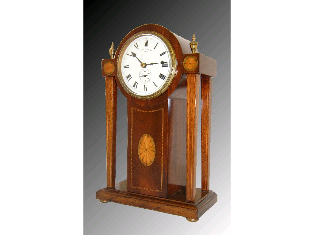 Appraisal: Eureka Clock Co mahogany electric mantel clock the gilt and