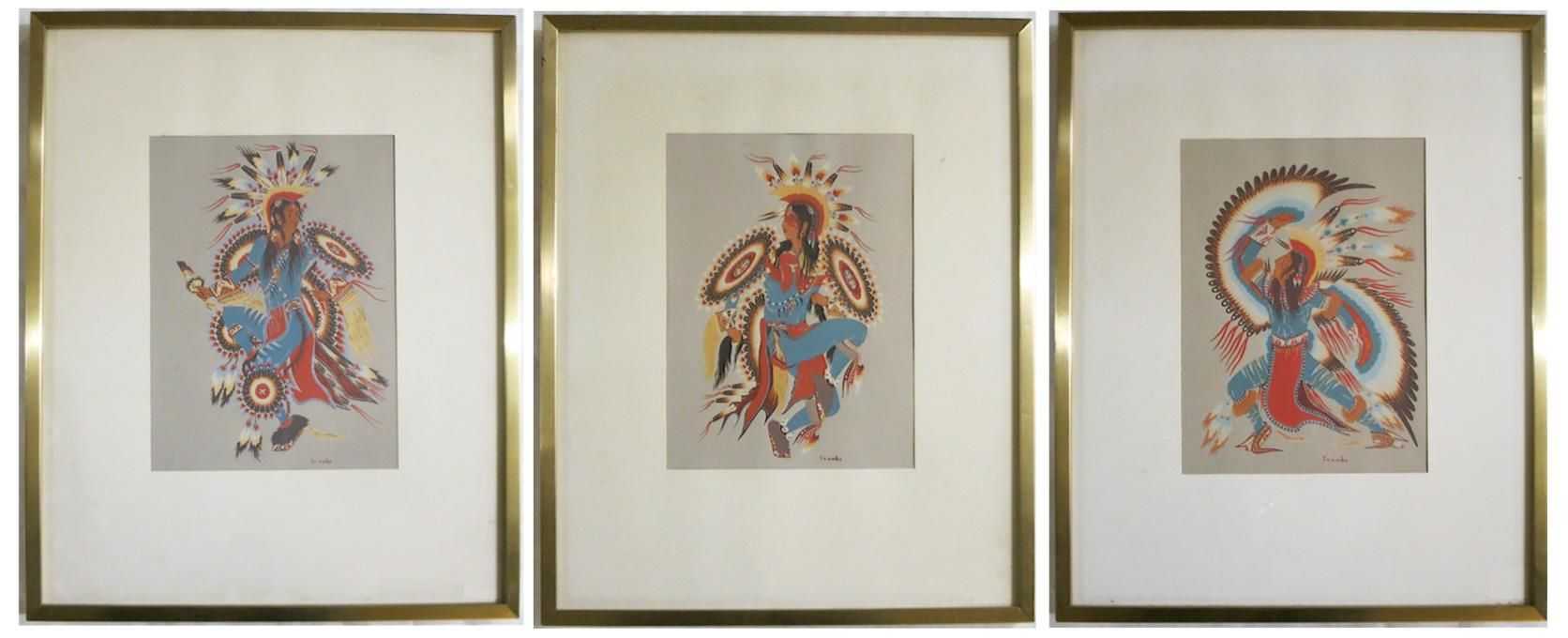 Appraisal: WOODY CRUMBE THREE SCREENPRINTS ON PAPER America Mexico - Eagle