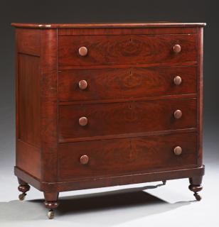 Appraisal: American Classical Style Carved Mahogany Chest la American Classical Style