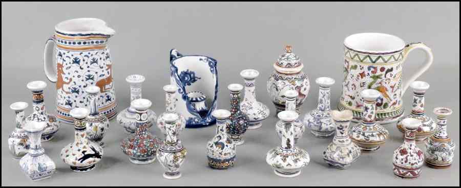 Appraisal: COLLECTION OF PORTUGUESE CERAMICS Comprising cabinet vases and pitchers Condition