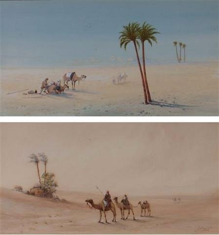 Appraisal: FRANK CATANO Italian th Century Arabs on camel back in