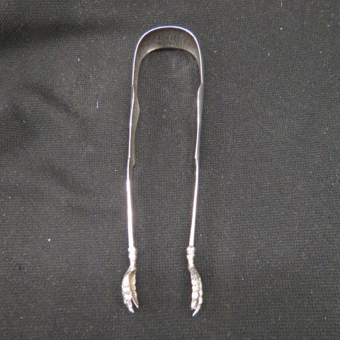 Appraisal: Duhme Coin Silver Tongs fancy paw ends circa Cincinatti Ohio