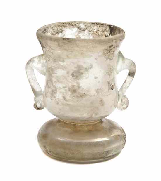 Appraisal: A Roman Glass Vessel of baluster form with applied handles