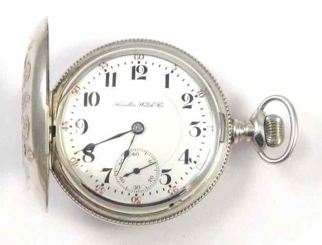 Appraisal: AN AMERICAN GOLD OVERLAID STERLING SILVER HUNTER CASE POCKET WATCH