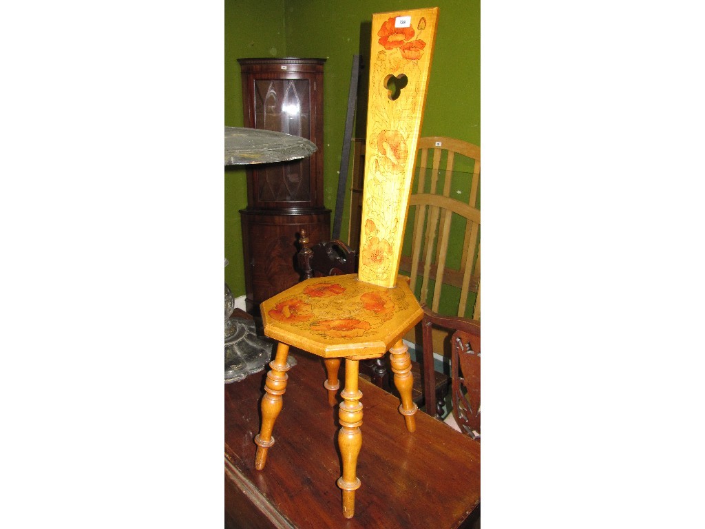 Appraisal: Penwork spinning chair