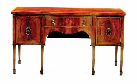 Appraisal: George III mahogany serpentine sideboard late th century shaped and