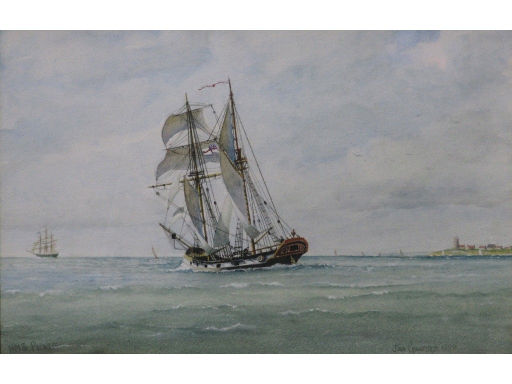 Appraisal: Watercolour 'HMS Pickle' signed and dated John Crawford