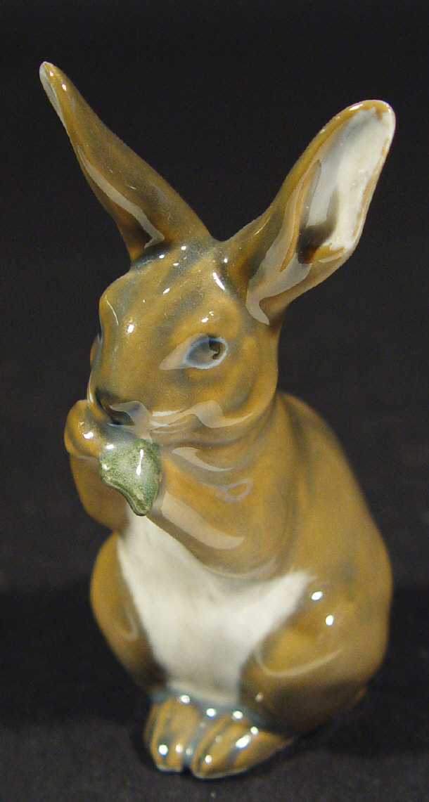 Appraisal: Royal Copenhagen porcelain hare with hand painted decoration printed factory