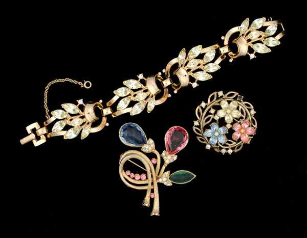 Appraisal: Trifari B S K Costume Jewelry Collection Two Trifari brooches