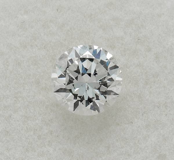 Appraisal: An unmounted diamond the round brilliant-cut diamond weighing carats