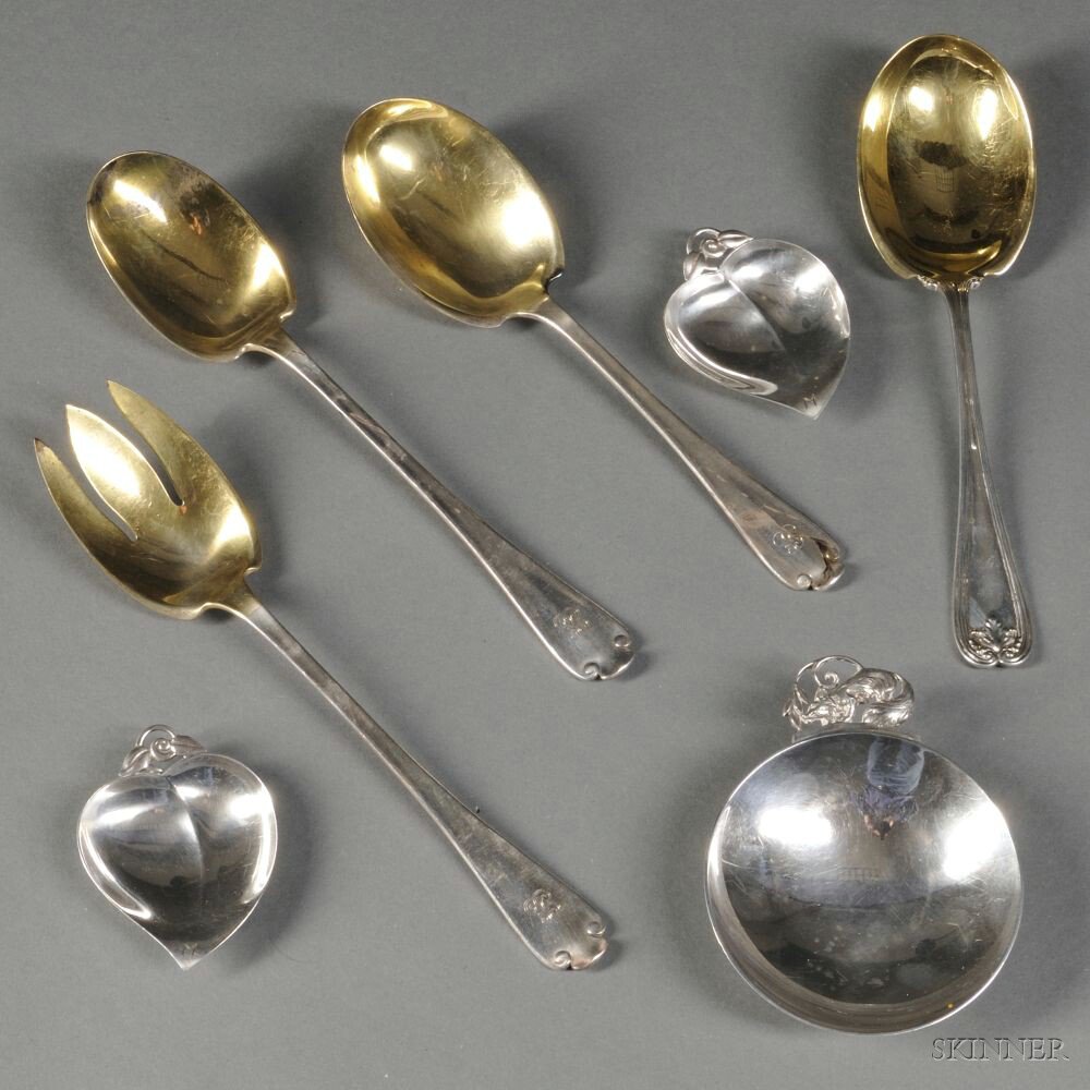 Appraisal: Seven Pieces of Tiffany Co Sterling Silver Tableware New York