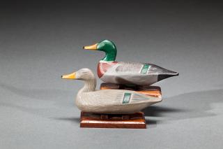 Appraisal: Miniature Mallard Decoy Pair Robert Bob McGaw - Havre de