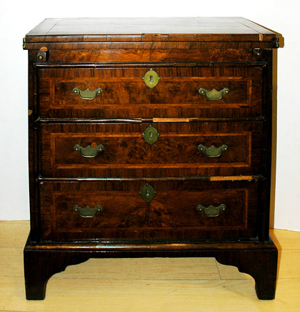 Appraisal: George III Feather Banded Walnut Bachelor's Chest Estimate -